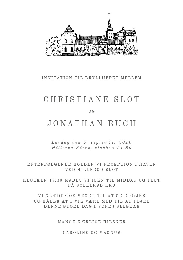 Invitationer - Holckenhavn Bryllupsinvitation
